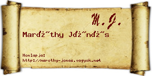 Maróthy Jónás névjegykártya