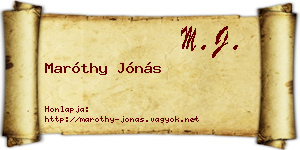 Maróthy Jónás névjegykártya